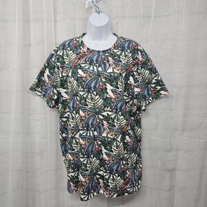 Aeropostale Green Blue Tropical Tee Shirt Beach Islands Summer L
